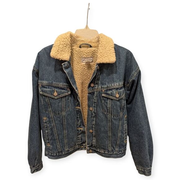Vintage Arizona faux Sherpa lined denim jacket - Picture 2 of 10